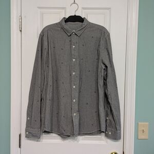 Fossil Men's Gray Casual Button-Down Shirt